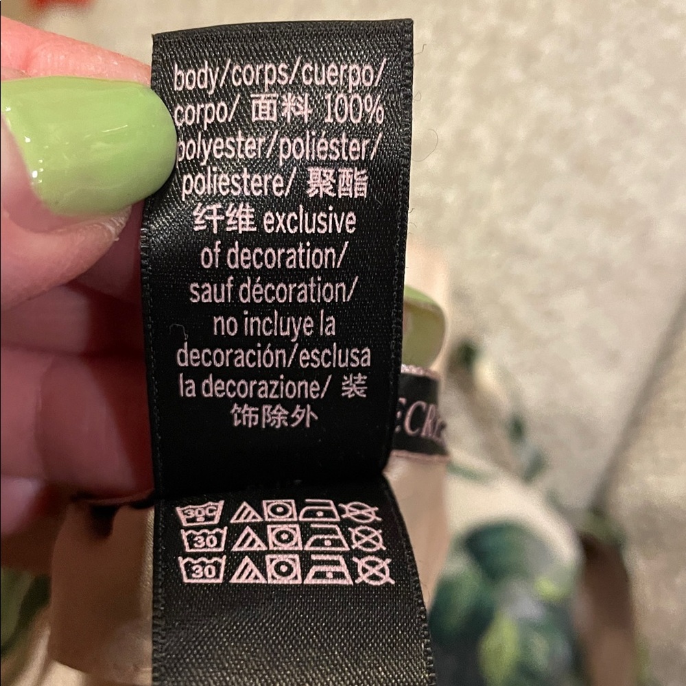 Victoria's Secret Satin Green and Cream Palm Leaf Print Camisole Corset Top XL - Picture 10 of 11